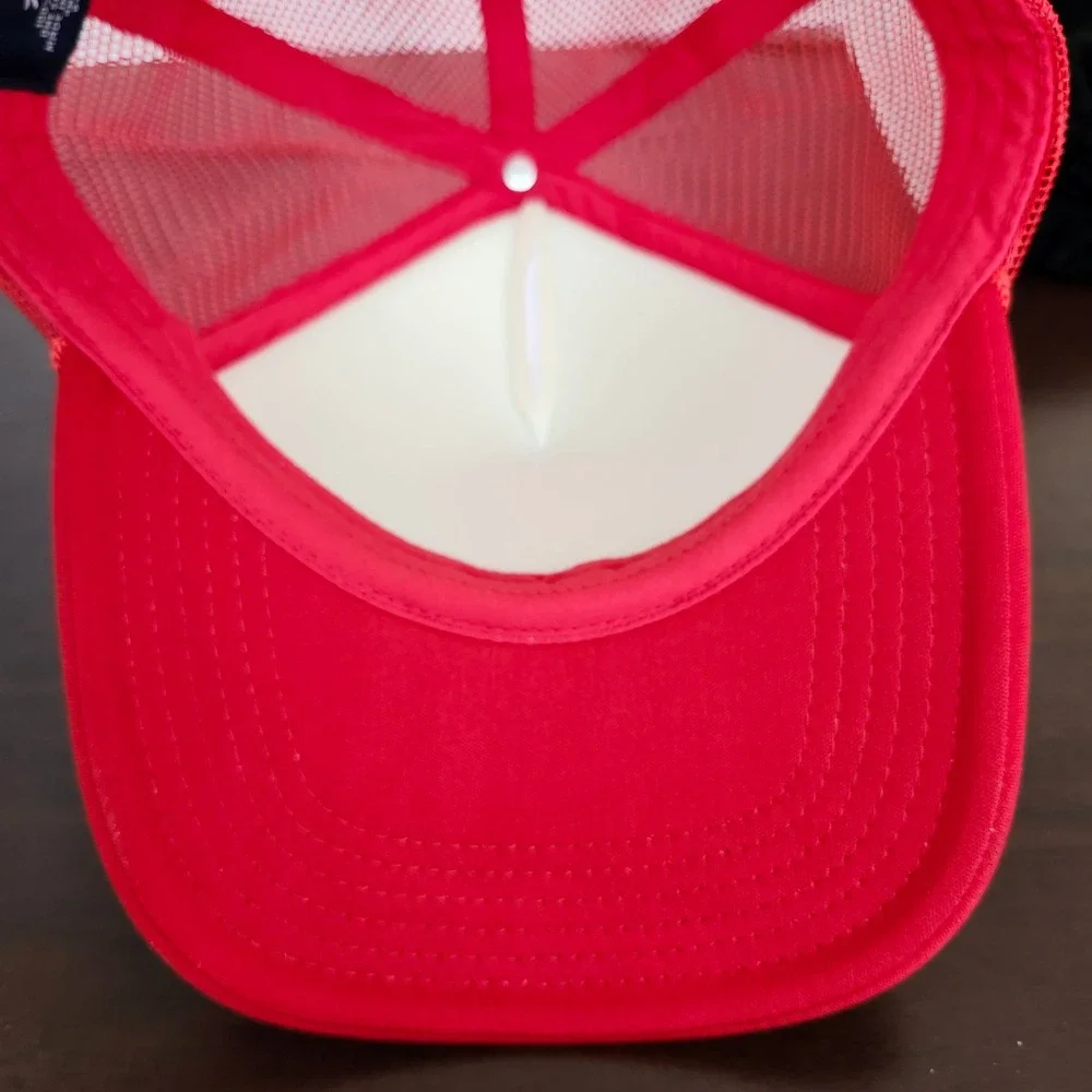 Dirty Monkey Banana Peanut Butter Whiskey Red White Mesh Snapback Trucker Hat